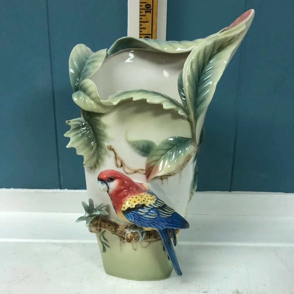 Vintage Franz Collection Paradise Calling Macaw‎ Bird Porcelain 10